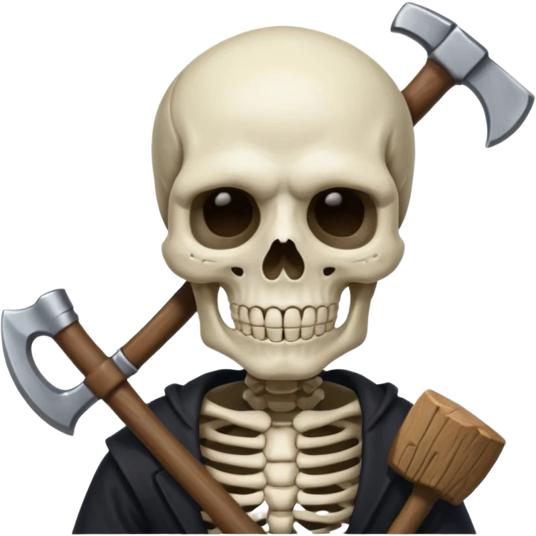 Una cara de esqueleto con una acha emoji