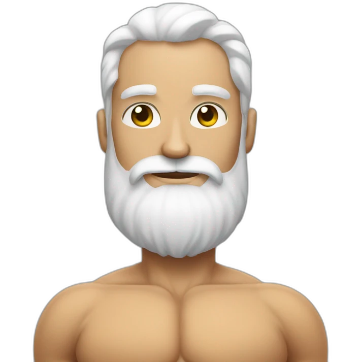 Bodybuilder white beard emoji