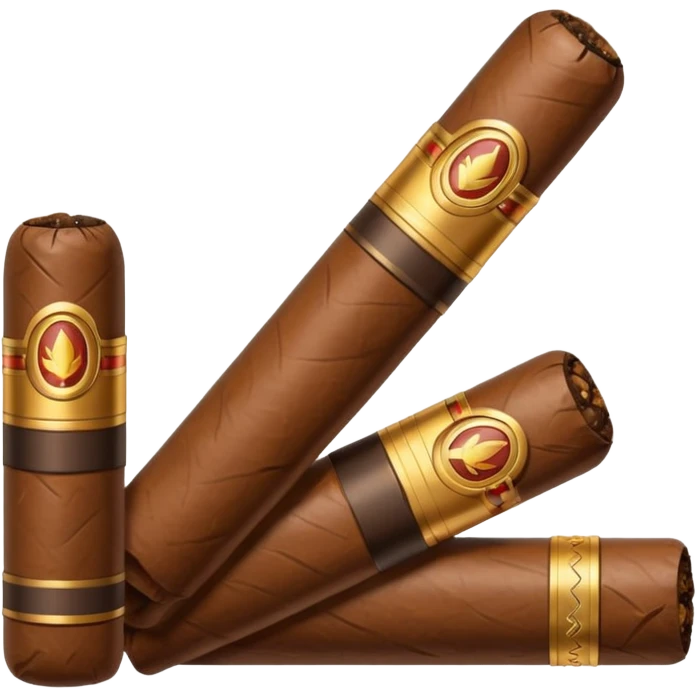 Emoji-style cigar icon, dark brown wrapper, subtle smoke, minimalistic, clean silhouette, metal details, no gold details emoji