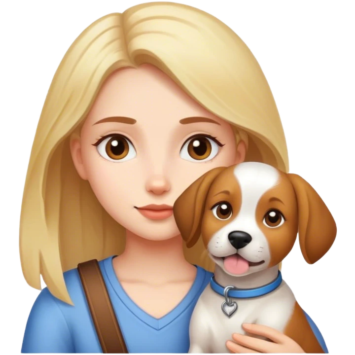 Girl with her dog emoji