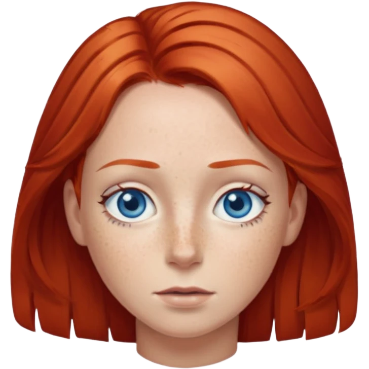 red hair big blue eyes emoji