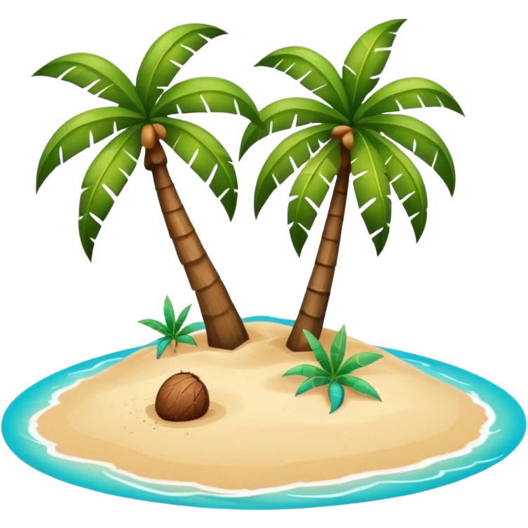 island with a coconut tree and beach emoji
