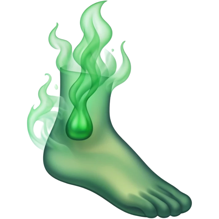 green smoke coming from foot  emoji