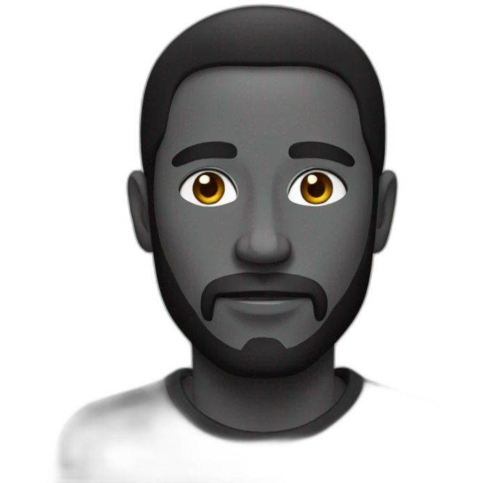 Homme noir raste sans barbe emoji