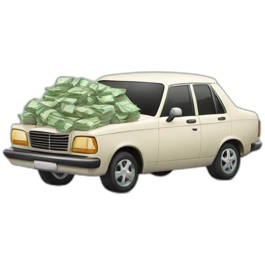 car loaded with money emoji