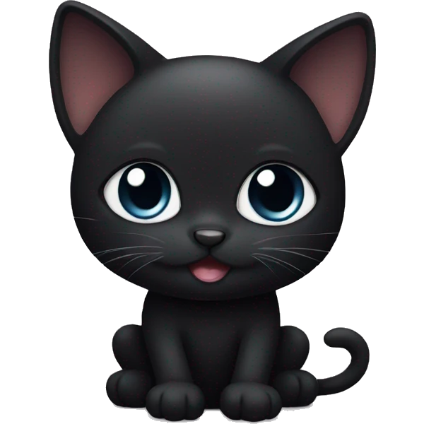 Cute black cat  emoji