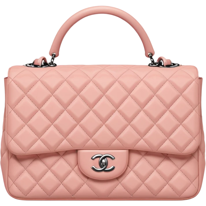 A CHANEL bag in a light pink emoji