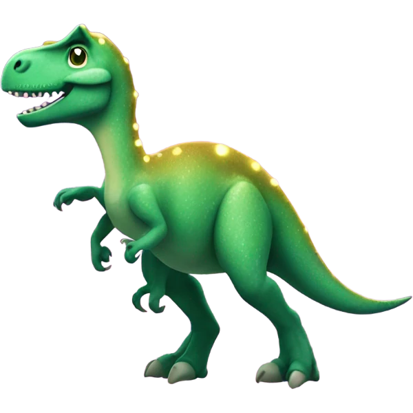 Dinosaur with sparkles in the background emoji