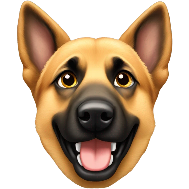 German shepherd dog face upside down emoji