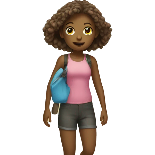Girl go to a beach emoji