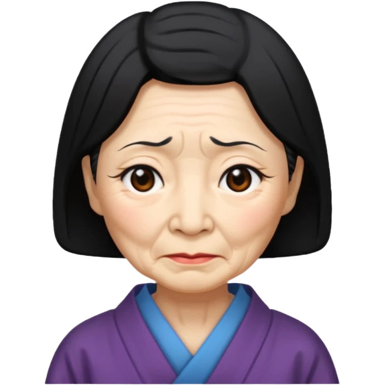 old japanese women with black hair emoji