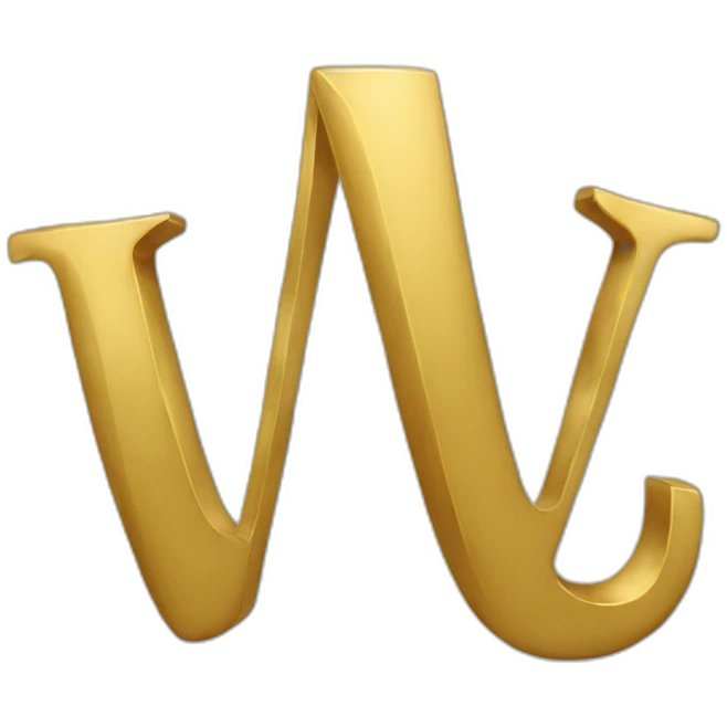 Gold letter W emoji