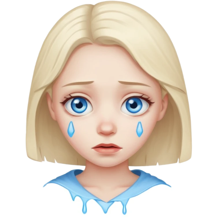 blue eyed girl with broken heart emoji