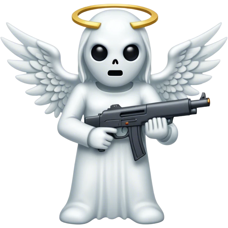 analogue horror faceless angelic monster with gun emoji