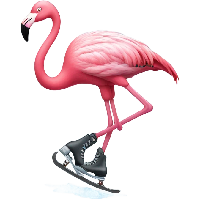 flamingo ice skating  emoji