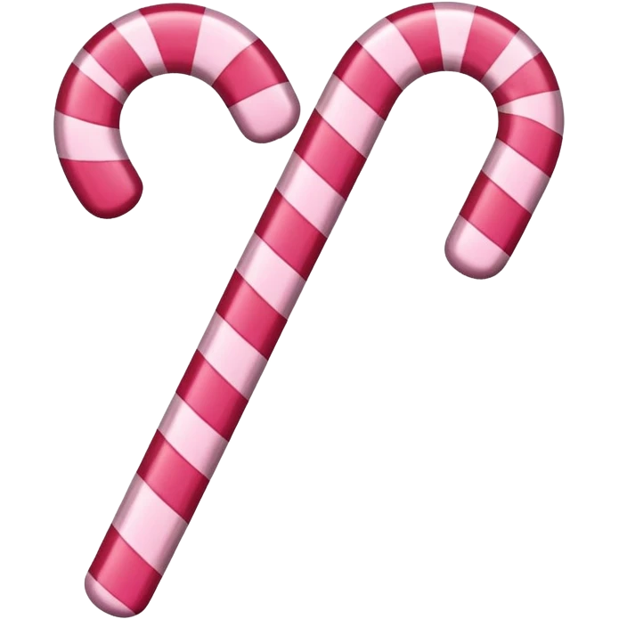 Red and pink candy cane emoji