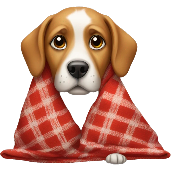 Dog with a Christmas blanket emoji