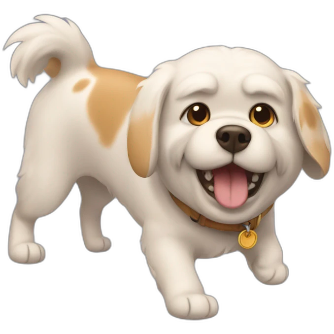 Chien en train de Ken un chat emoji