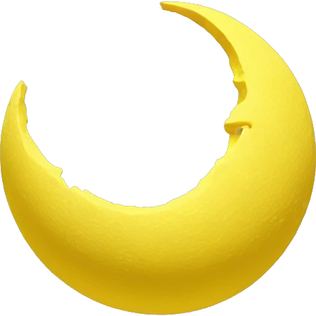 3d yellow crest Moon emoji