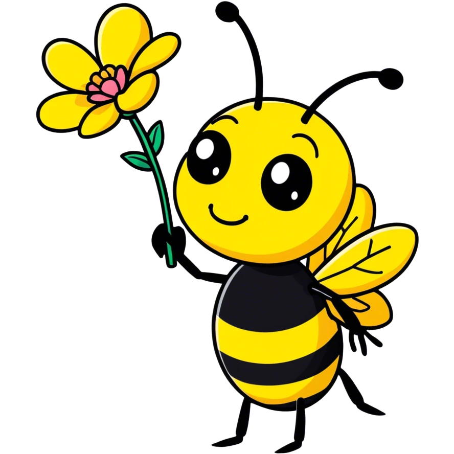 Ant in love with bumblebee  emoji