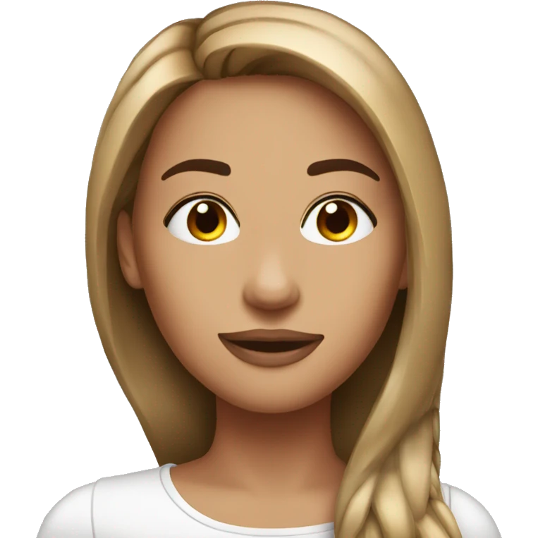 pretty woman with brown straight hair with eyelashes emoji