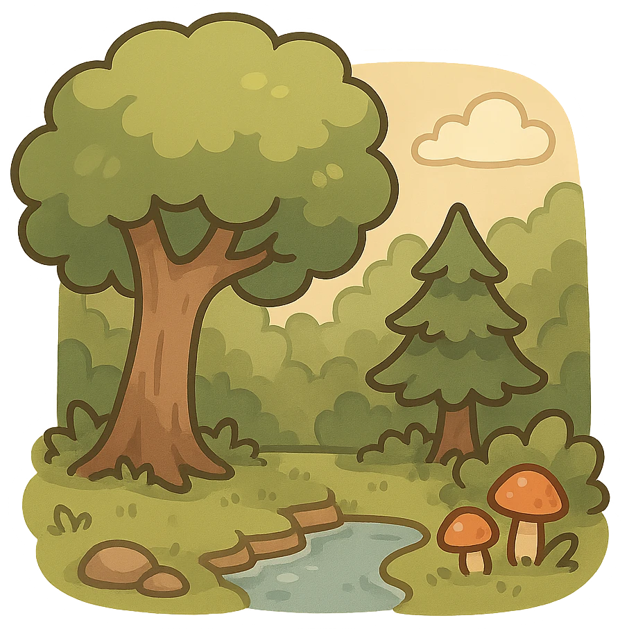 一个森林深处的场景 emoji