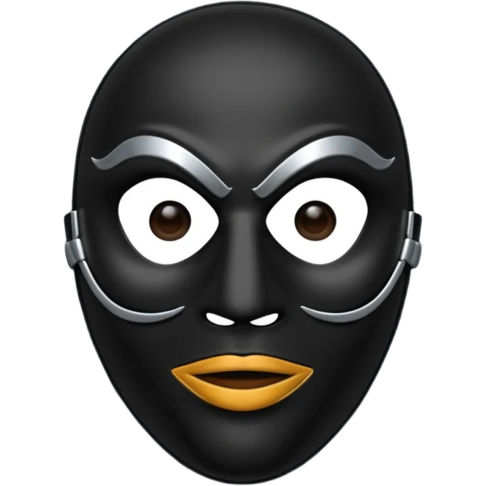 bdsm slave black leather fullhead mask  emoji
