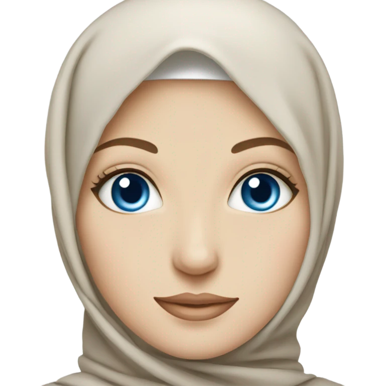 hijabi with blue eyes and pale skin pretty emoji