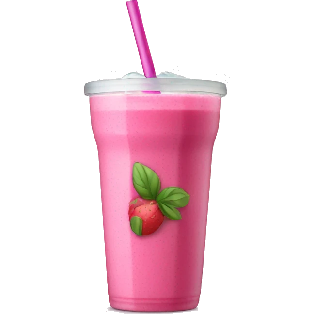 A pink smoothie with a nice straw  emoji