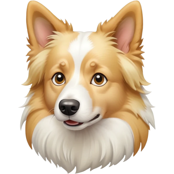 blonde and white border collie dog emoji