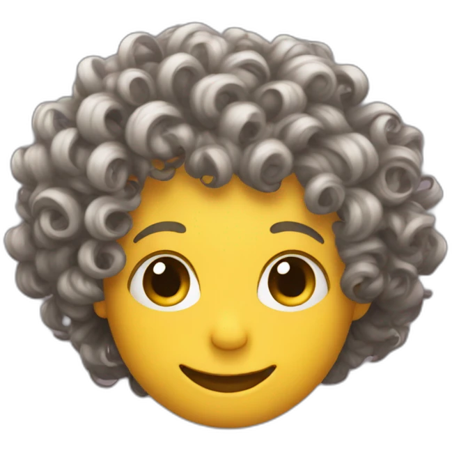Smiley with curly mesi hair  emoji