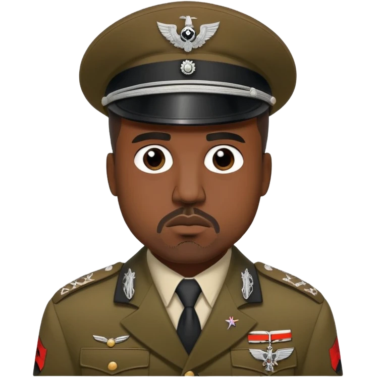 Kanye west in 1940s German War uniform emoji