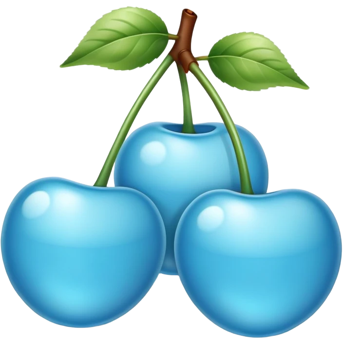 Shiny light blue cherries emoji