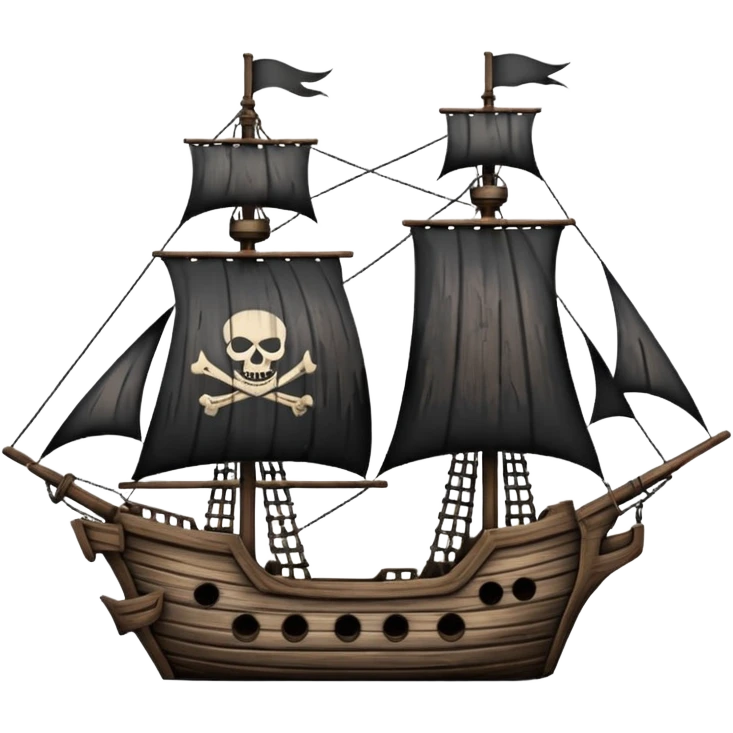 white pirate ships emoji
