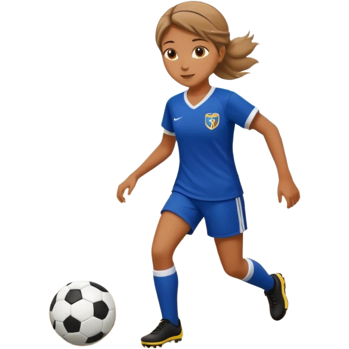 Girl playing soccer on the beach emoji