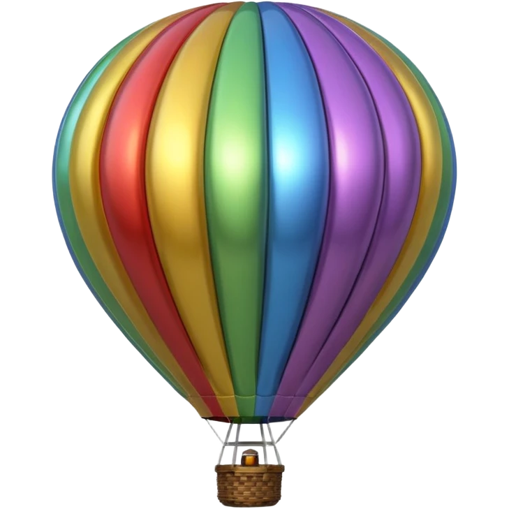 Chrome metallic hot air balloon emoji