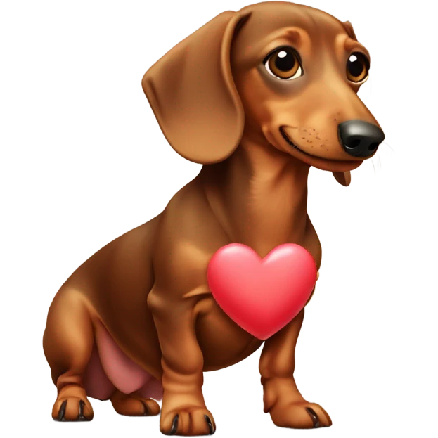 Dachshund with a heart ￼ emoji