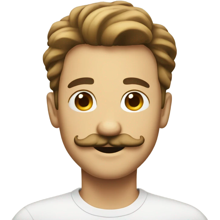 Soft smile mustache man emoji