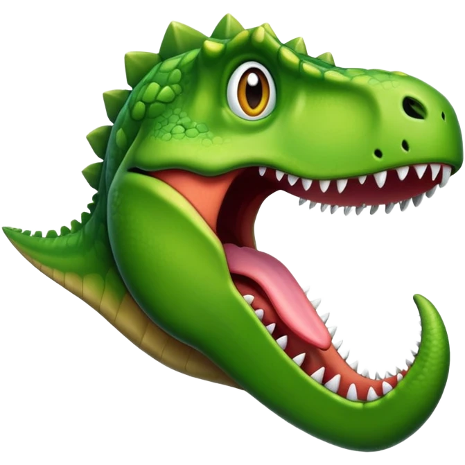 Динозавр показывает язык emoji