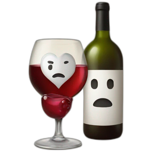 Poker face wine emoji