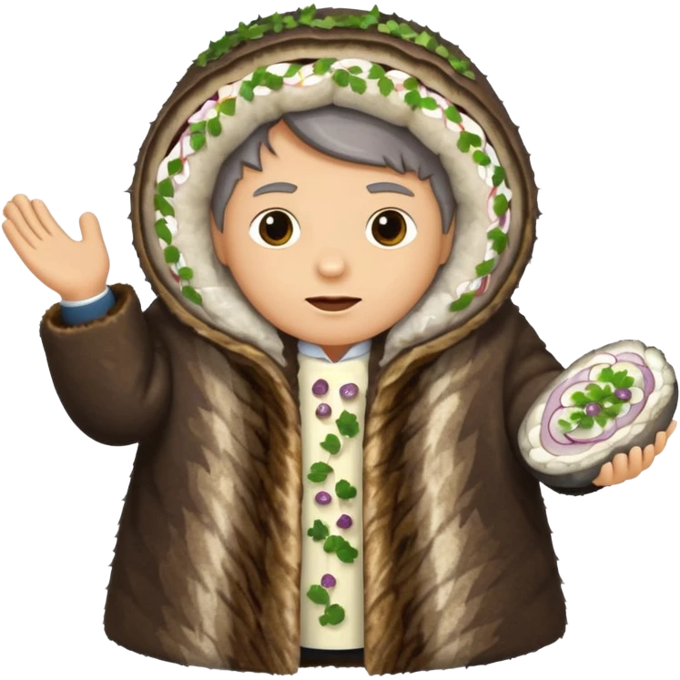 herring under a fur coat emoji