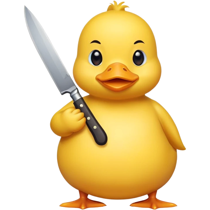 chubby ducky with a knife emoji