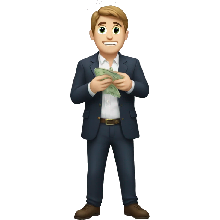 Mr Beast holding money emoji