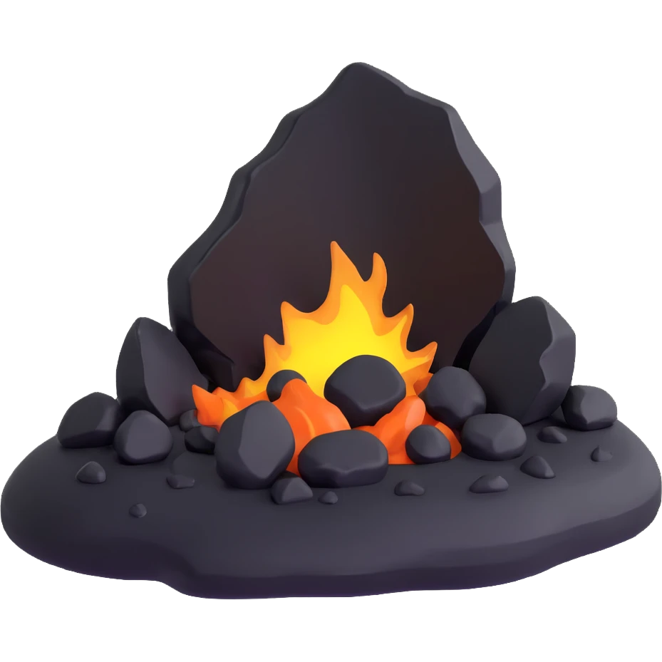 shiny black coal emoji