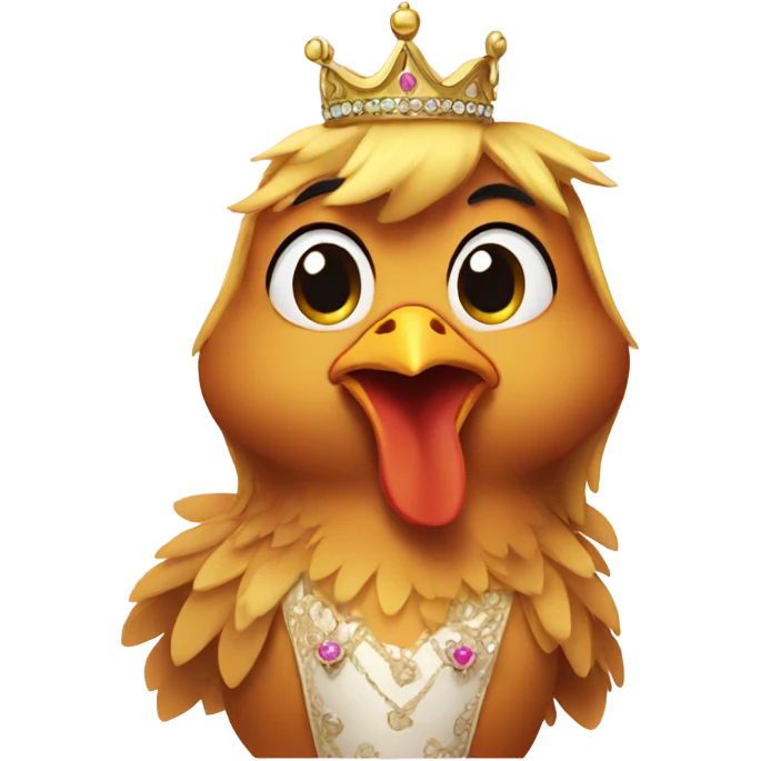 Chicken as a princess  emoji