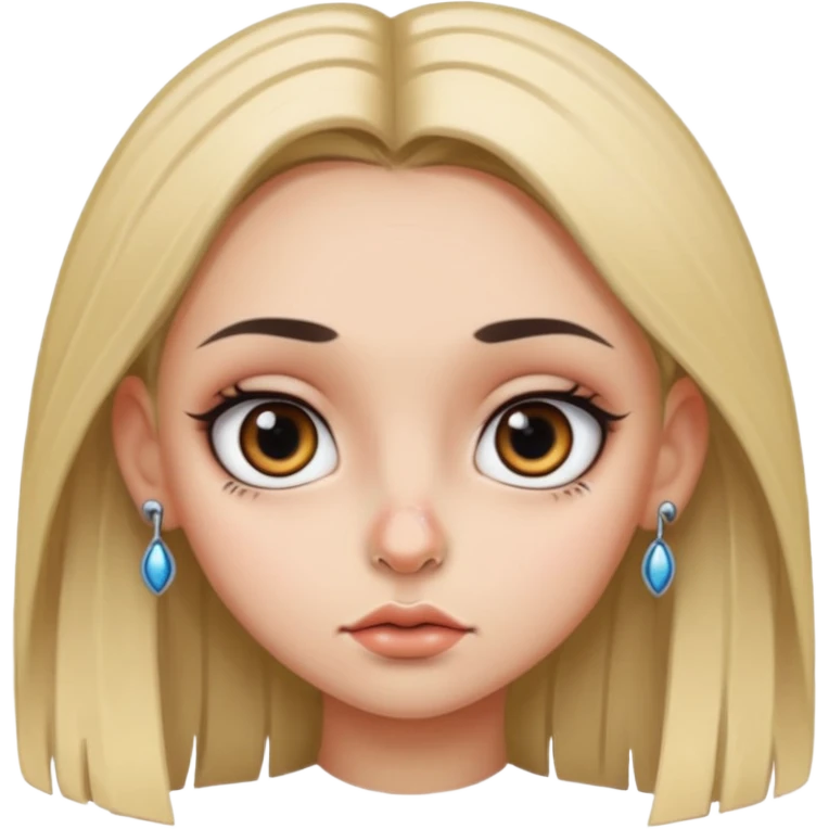 دختری با موهای صاف چشم درشت پیرسینگ زده تتوداره emoji