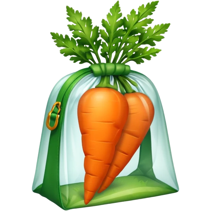 buy bag with carrot. Transparent background emoji