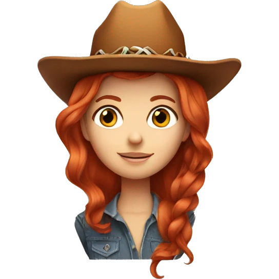 redhead girl  with cowboy hat on  emoji