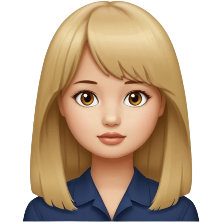 Debby Ryan (dirty blonde hair with straight bangs) emoji