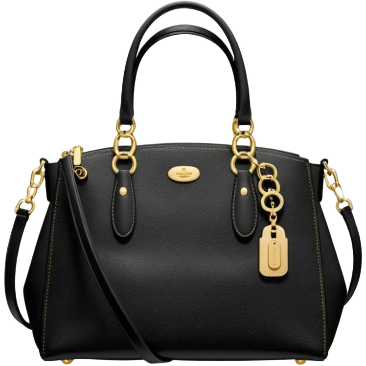 Coach Brooke Carryall black bag emoji